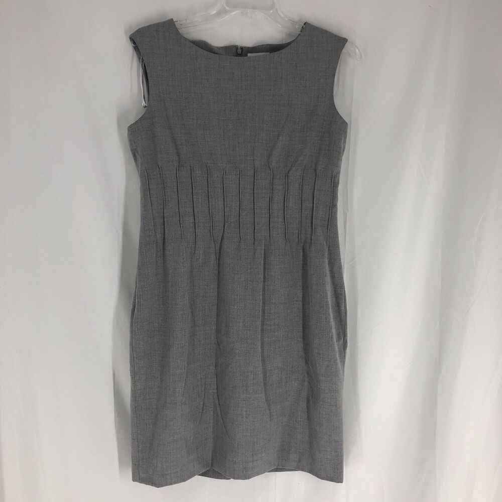 Calvin Klein Women’s Fit & Flare Sleeveless Gray Workwear Office Dress Size 14